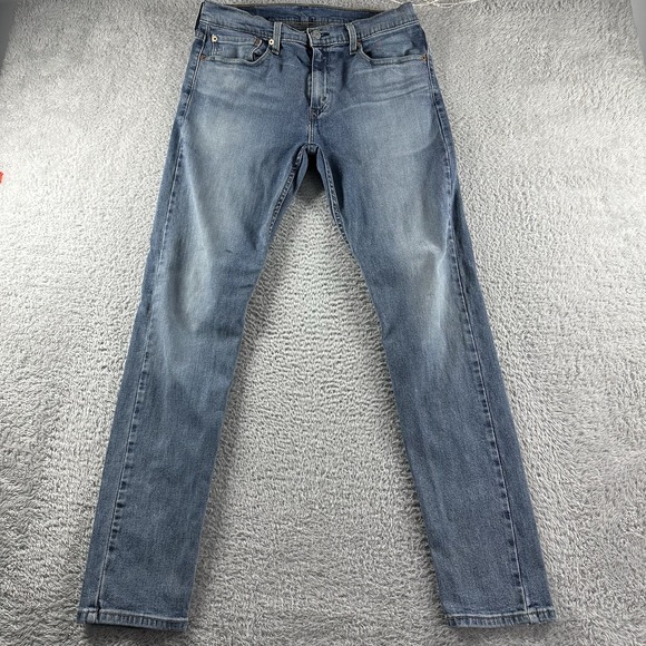 Levi's 512 Jeans Mens 34x34 (31x31) Medium Wash Blue Fade Slim Taper Fit - Picture 1 of 12